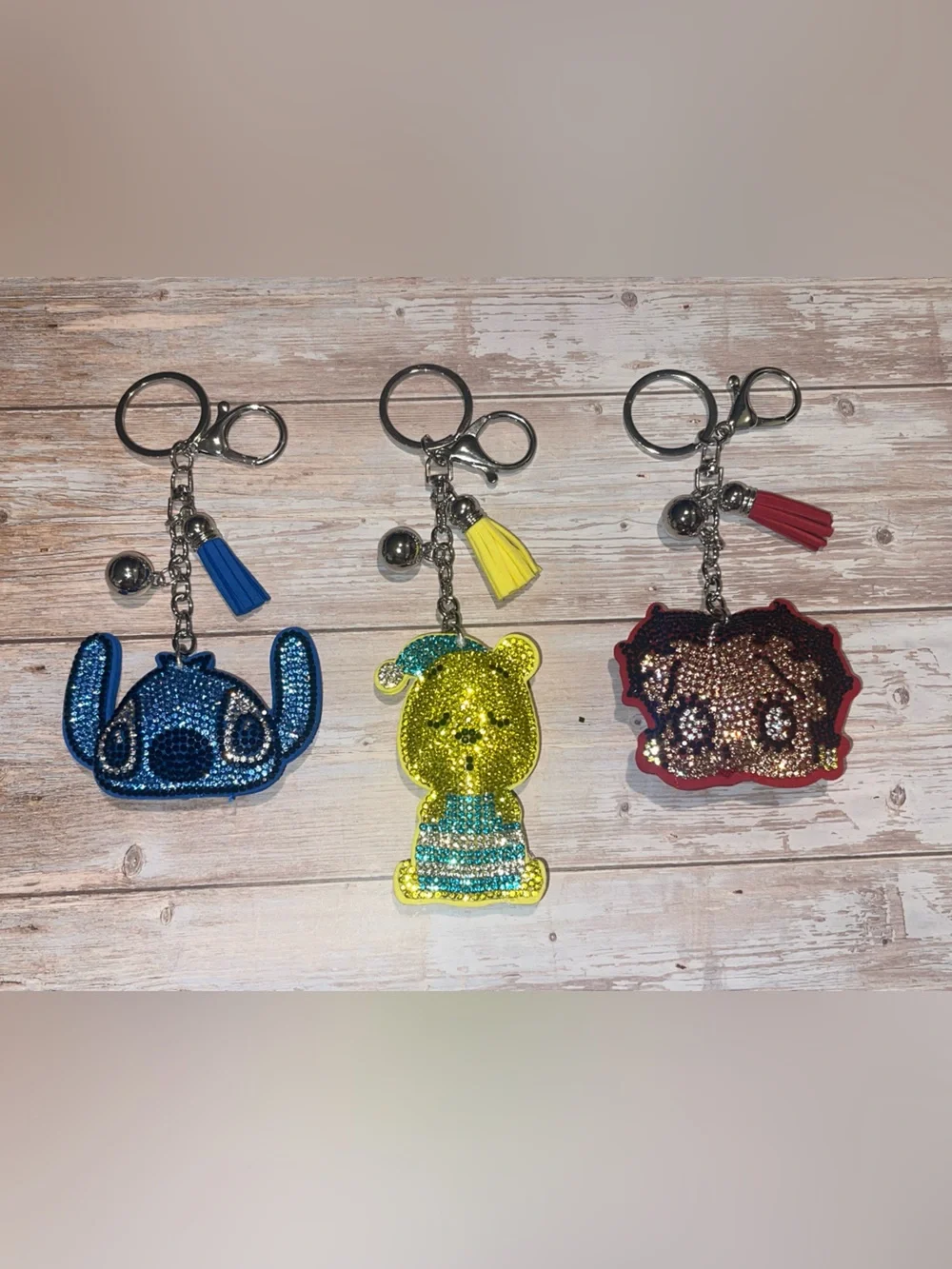 NEW CARTOON Rhinestone Keychain Bag Charm